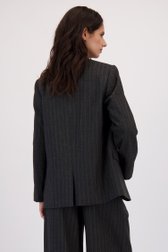 Achterkant van Grijze blazer met krijtstreep en studs door Louise voor Dames