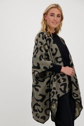 Grijze cape met animal print van Liberty Island voor Dames