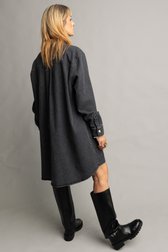 Achterkant van Grijze denim hemdjurk door Murielle Victorine Scherre voor Dames