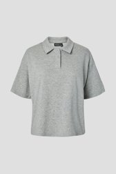 Productfoto 1 van Grijze gemêleerde polo door Pieces voor Dames