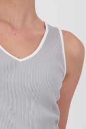 Grijze geribde top met brede schouderbandjes van More & More voor Dames