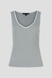 Grijze geribde top met brede schouderbandjes van More & More voor Dames