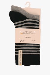 Grijze & gestreepte sokken - 2 paar van Camano voor Dames