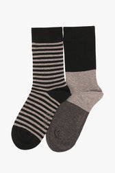 Grijze & gestreepte sokken - 2 paar van Camano voor Dames