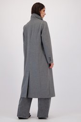 Achterkant van Grijze lange mantel door Louise voor Dames