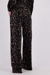 Achterkant van Grijze metallic broek met print door Geisha voor Dames