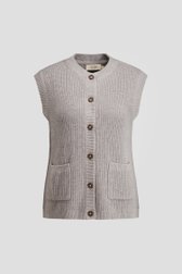 Productfoto 1 van Grijze mouwloze cardigan met wol door LŌVING voor Dames