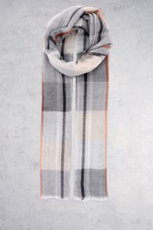 Voorkant van Grijze sjaal met strepen door Liberty Island voor Heren