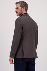 Achterkant van Grijze wollen blazer met pied-de-poule patroon  door Dansaert Black Premium voor Heren