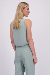 Achterkant van Groen basic topje door Liberty Island voor Dames