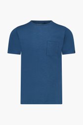 Groen-blauw T-shirt met borstzak van Ravøtt voor Heren
