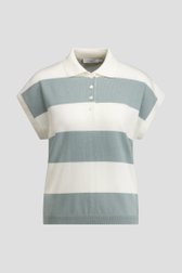 Productfoto 1 van Groen-ecru gestreepte trui met polokraag door Liberty Island voor Dames