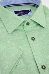 Productfoto 3 van Groen gemêleerd hemd met korte mouw - Regular fit door Dansaert Blue voor Heren