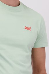Detail van Groen katoenen T-shirt door Superdry voor Heren