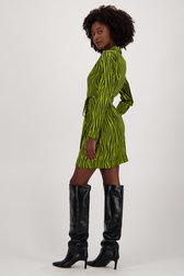 Groen kleedje met animal print - zijdelook van JDY voor Dames