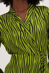 Groen kleedje met animal print - zijdelook van JDY voor Dames