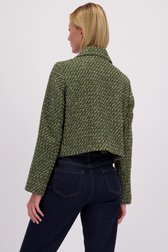 Achterkant van Groen-roze bouclé blazer door More & More voor Dames
