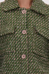 Detail van Groen-roze bouclé blazer door More & More voor Dames