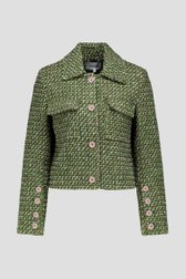 Productfoto 1 van Groen-roze bouclé blazer door More & More voor Dames