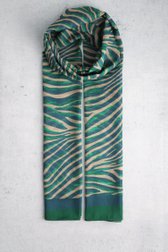 Voorkant van Groen sjaaltje met beige-blauwe print door Claude Arielle voor Dames