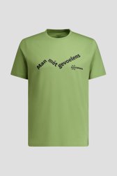 Productfoto 1 van Groen T-shirt – Kom Uit Je Kop door Liberty Island voor Heren
