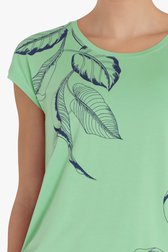 Groen T-shirt met bladerprint van Claude Arielle voor Dames