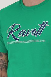 Groen T-shirt met opdruk van Ravøtt voor Heren