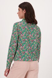 Groen T-shirt met roze bloemenprint van Libelle voor Dames