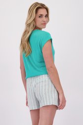 Achterkant van Groen T-shirt met V-hals  door Libelle voor Dames