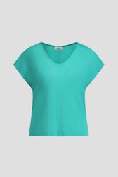 Productfoto 1 van Groen T-shirt met V-hals  door Libelle voor Dames