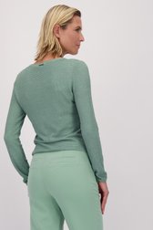 Achterkant van Groen truitje met all-over cirkelmotief door Claude Arielle voor Dames