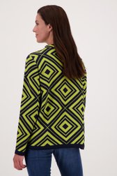 Groen truitje met navy grafische print van Signature voor Dames