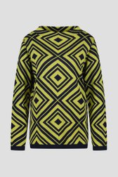 Groen truitje met navy grafische print van Signature voor Dames