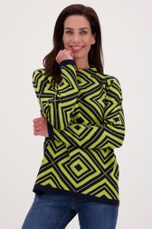 Groen truitje met navy grafische print van Signature voor Dames