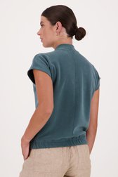 Groenblauw T-shirt in sweaterstof van Opus voor Dames