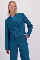 Voorkant van Groenblauwe blazer door D'Auvry voor Dames