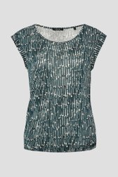Groenblauwe top met print  van Opus voor Dames
