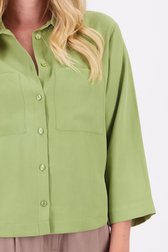 Detail van Groene blouse met 3/4 mouwen door Libelle voor Dames