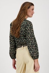 Groene blouse met animal print	 van Louise voor Dames