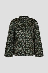 Groene blouse met animal print	 van Louise voor Dames