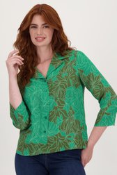 Groene blouse met bladerprint van Libelle voor Dames