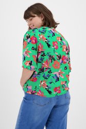 Groene blouse met kleurrijke bloemenprint van Only Carmakoma voor Dames
