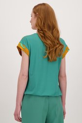 Groene blouse met oranje bloemenprint van Libelle voor Dames
