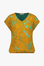 Groene blouse met oranje bloemenprint van Libelle voor Dames