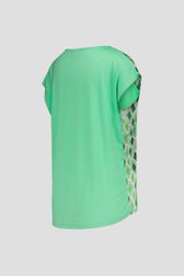 Groene blouse met ruitjesmotief van More & More voor Dames