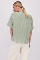 Achterkant van Groene blouse met ton-sur-ton strepen door Marc O'Polo voor Dames