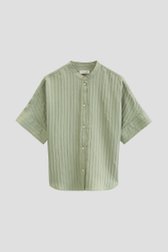 Productfoto 1 van Groene blouse met ton-sur-ton strepen door Marc O'Polo voor Dames