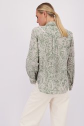 Achterkant van Groene blouse met witte bloemenprint door Marc O'Polo voor Dames