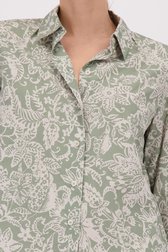 Detail van Groene blouse met witte bloemenprint door Marc O'Polo voor Dames