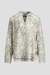 Productfoto 1 van Groene blouse met witte bloemenprint door Marc O'Polo voor Dames